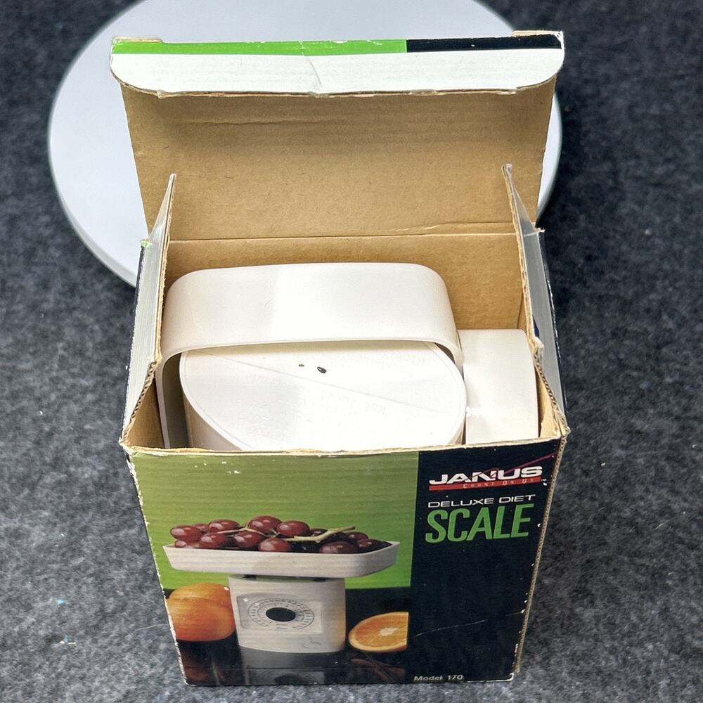Vintage Deluxe Diet Food Scale White Mechanical Kitchen Tool by Janus w/ Box - Picture 15 of 15